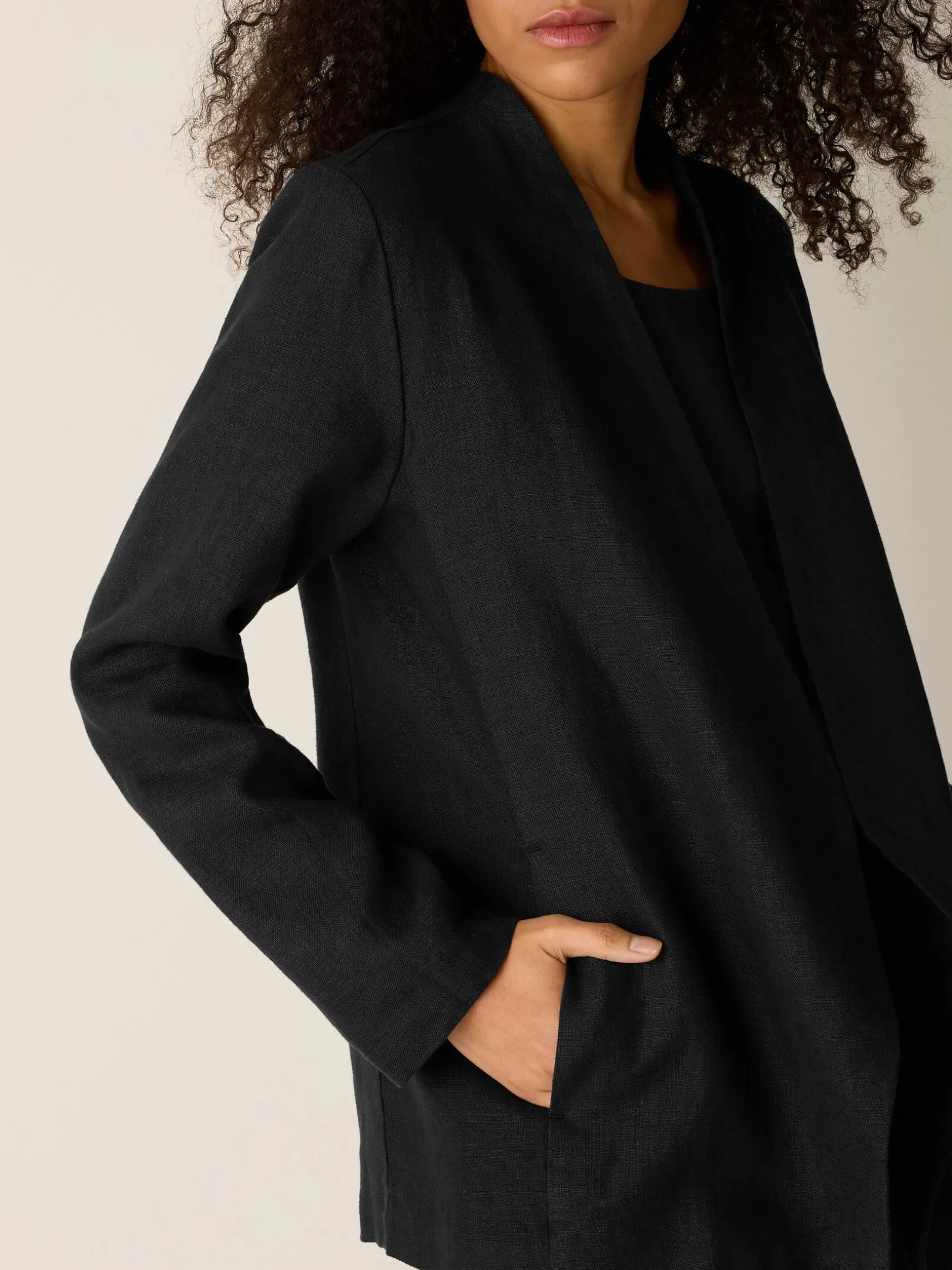 Heavy Organic Linen Angled Jacket