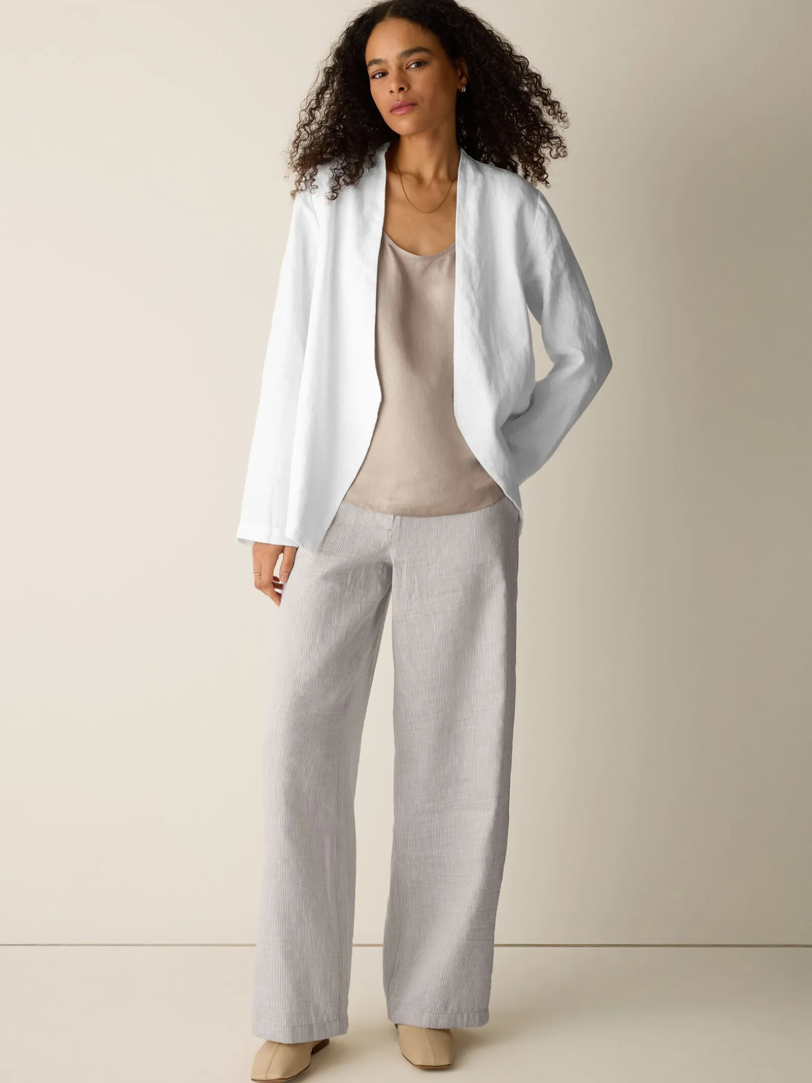 Heavy Organic Linen Angled Jacket