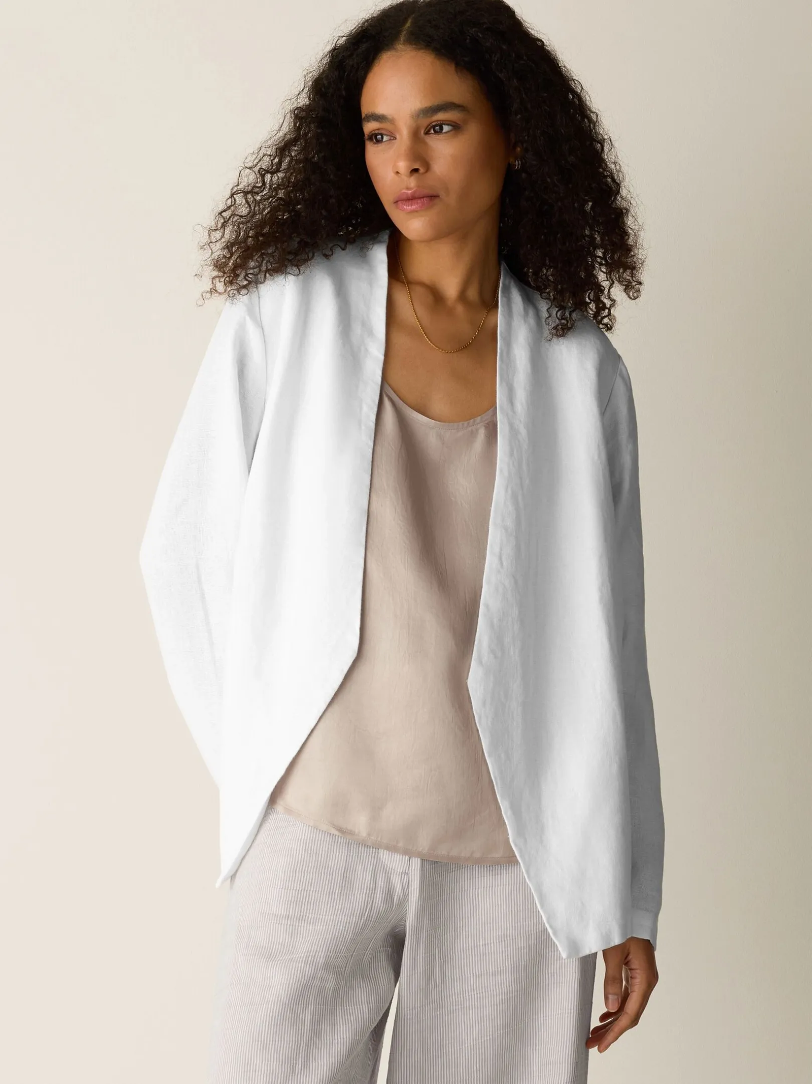Heavy Organic Linen Angled Jacket