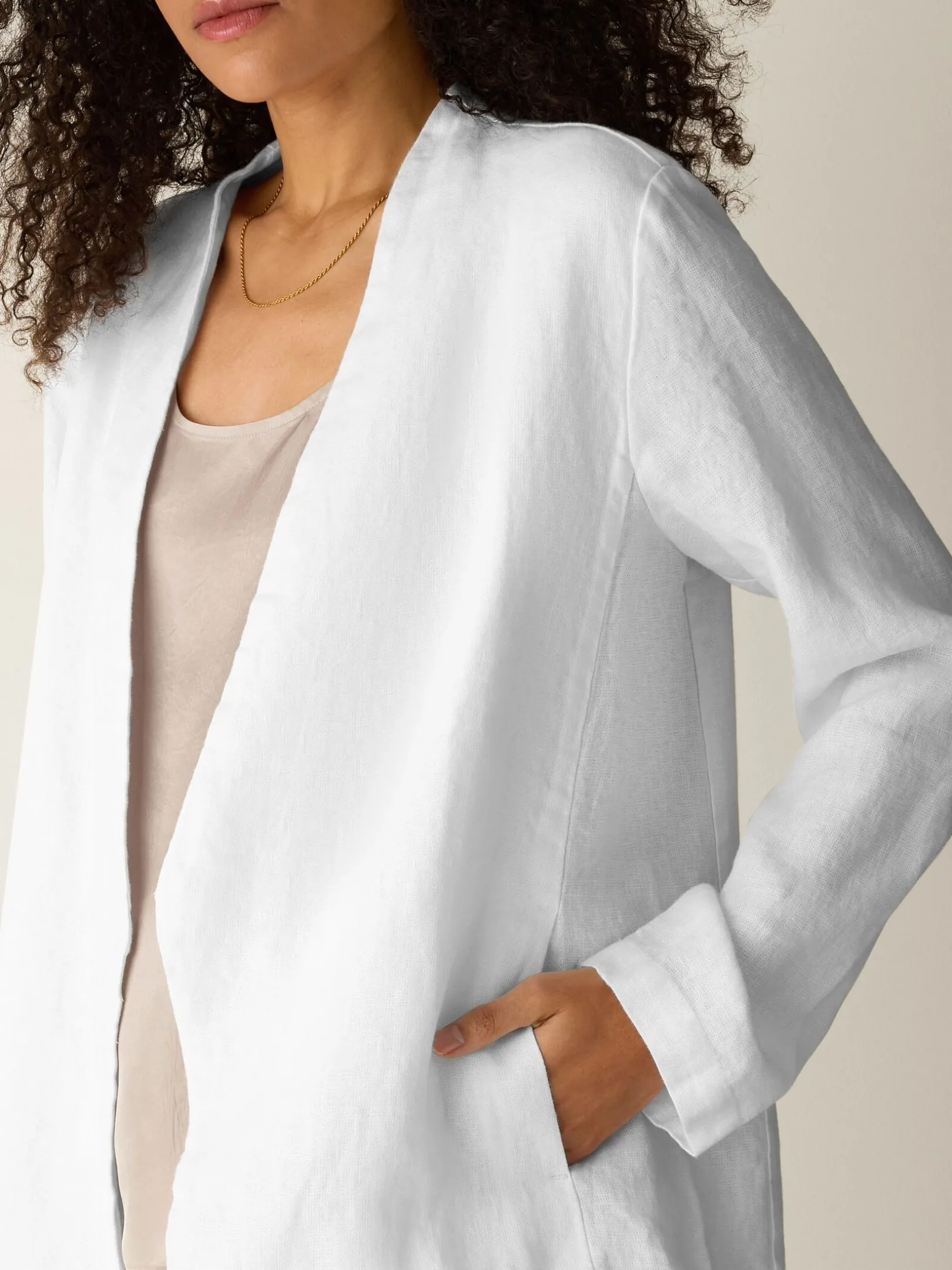 Heavy Organic Linen Angled Jacket
