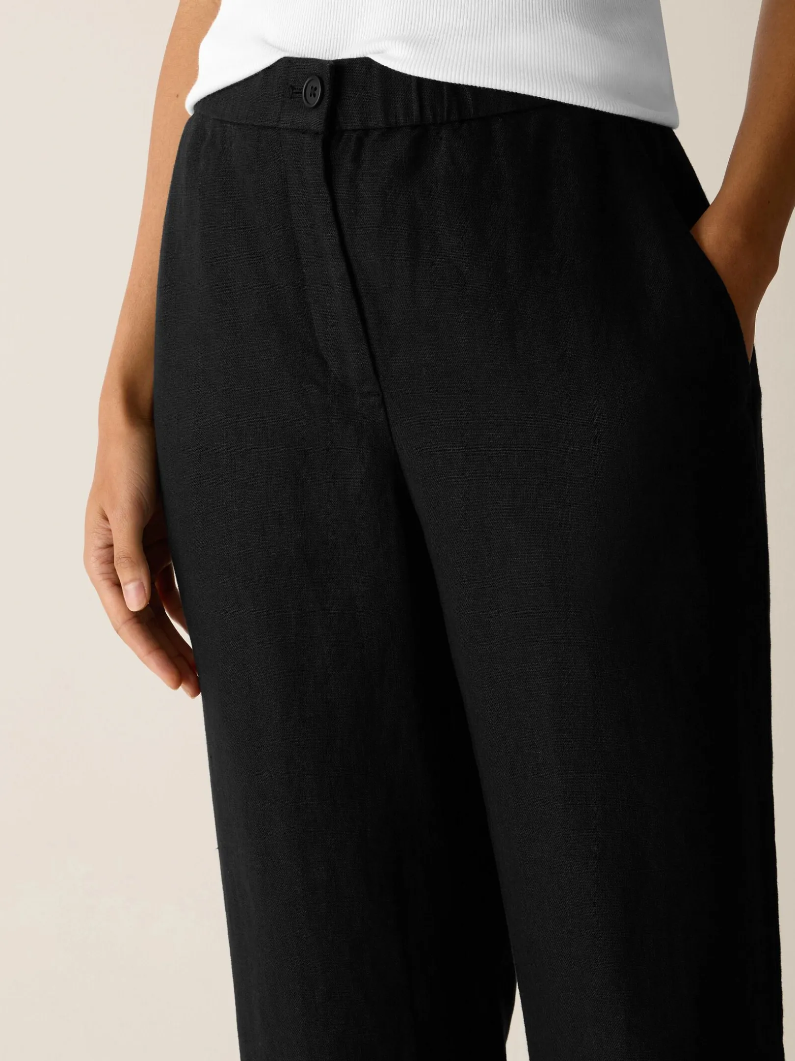 Heavy Organic Linen Full-Length Straight Trouser
