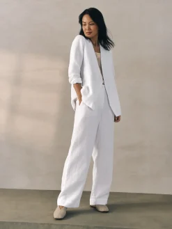 Heavy Organic Linen Full-Length Straight Trouser