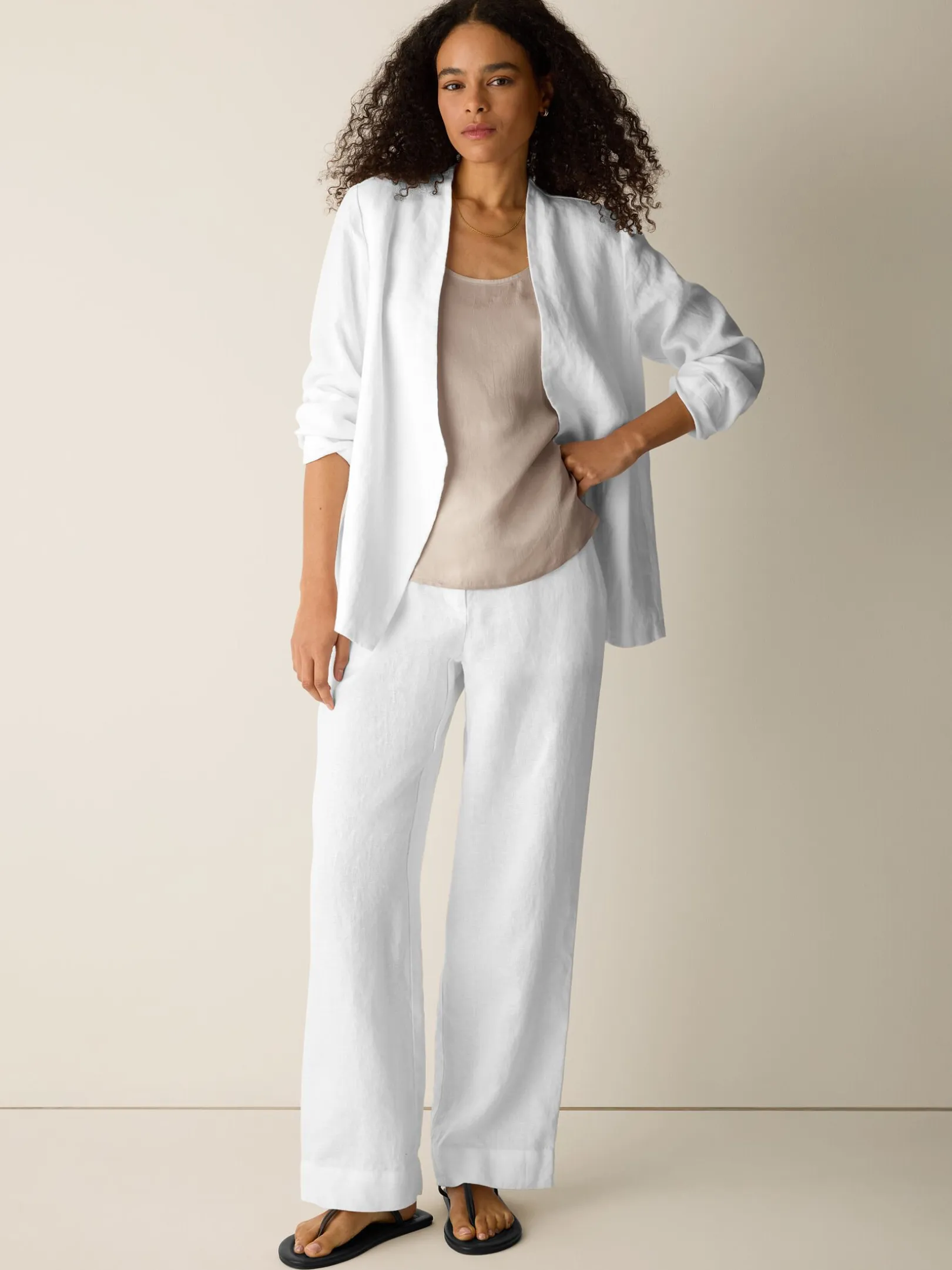 Heavy Organic Linen Full-Length Straight Trouser