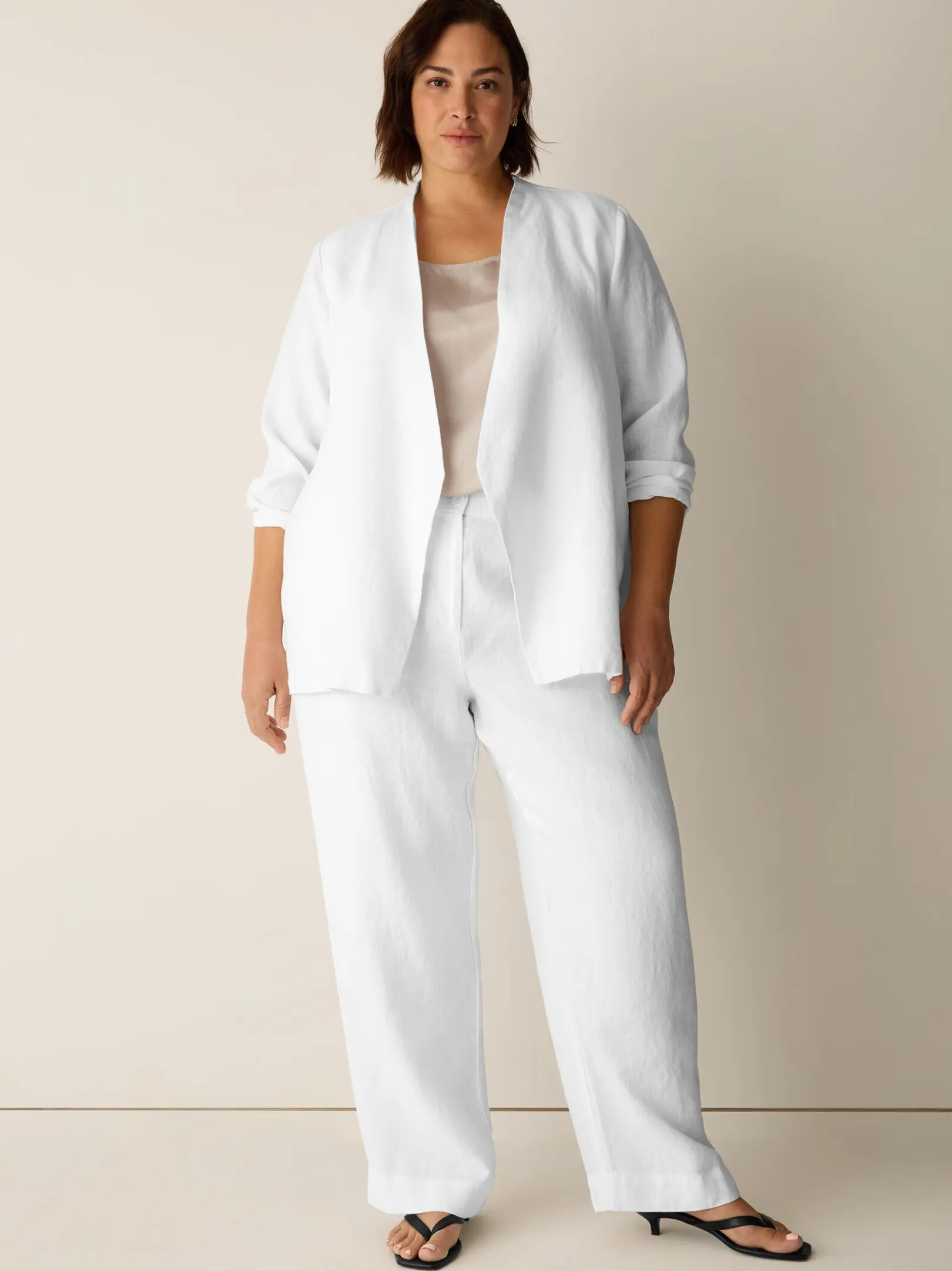 Heavy Organic Linen Full-Length Straight Trouser