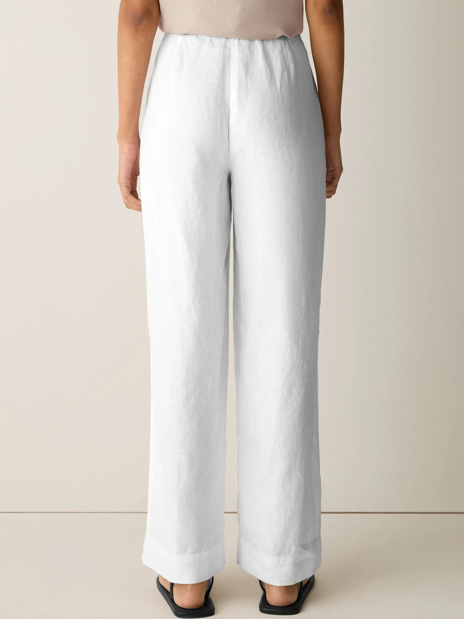 Heavy Organic Linen Full-Length Straight Trouser