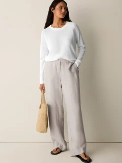 Heavy Organic Linen Full-Length Straight Trouser