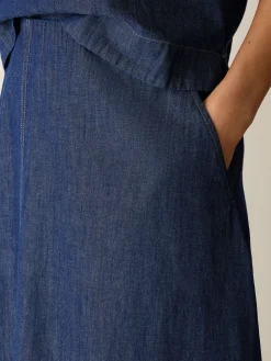 Lightweight Organic Cotton Denim Half-Circle Skirt