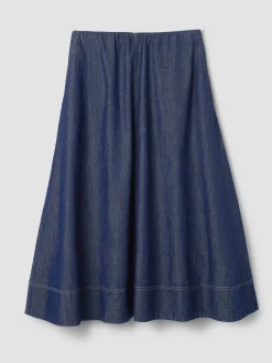 Lightweight Organic Cotton Denim Half-Circle Skirt