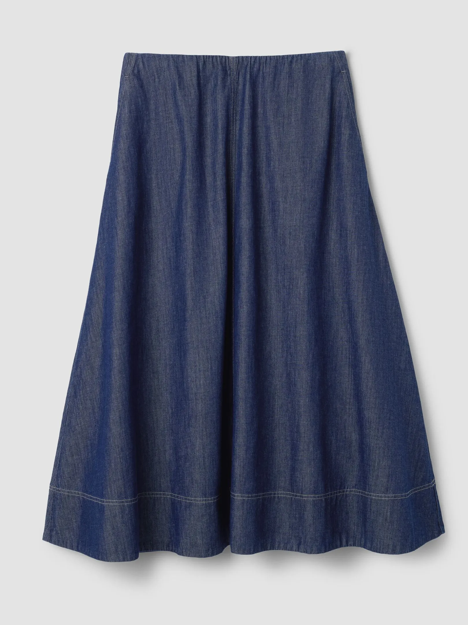 Lightweight Organic Cotton Denim Half-Circle Skirt