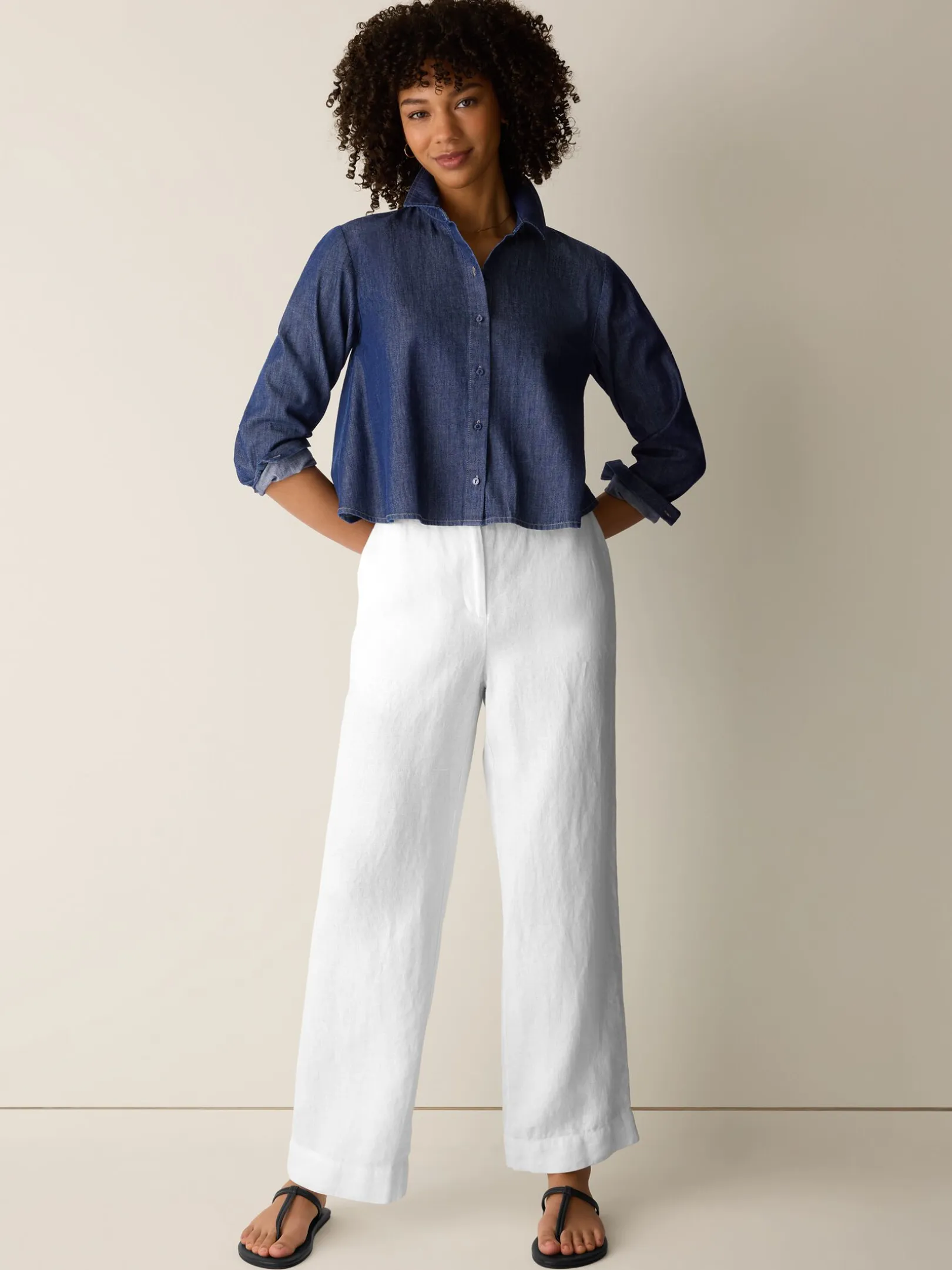 Lightweight Organic Cotton Denim Classic Collar Shirt