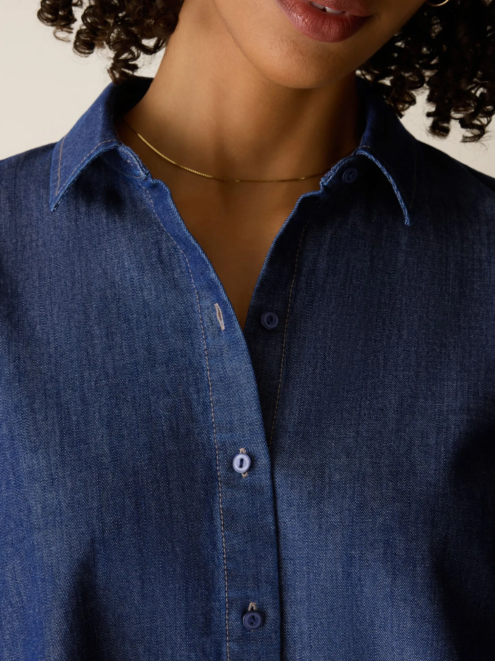 Lightweight Organic Cotton Denim Classic Collar Shirt