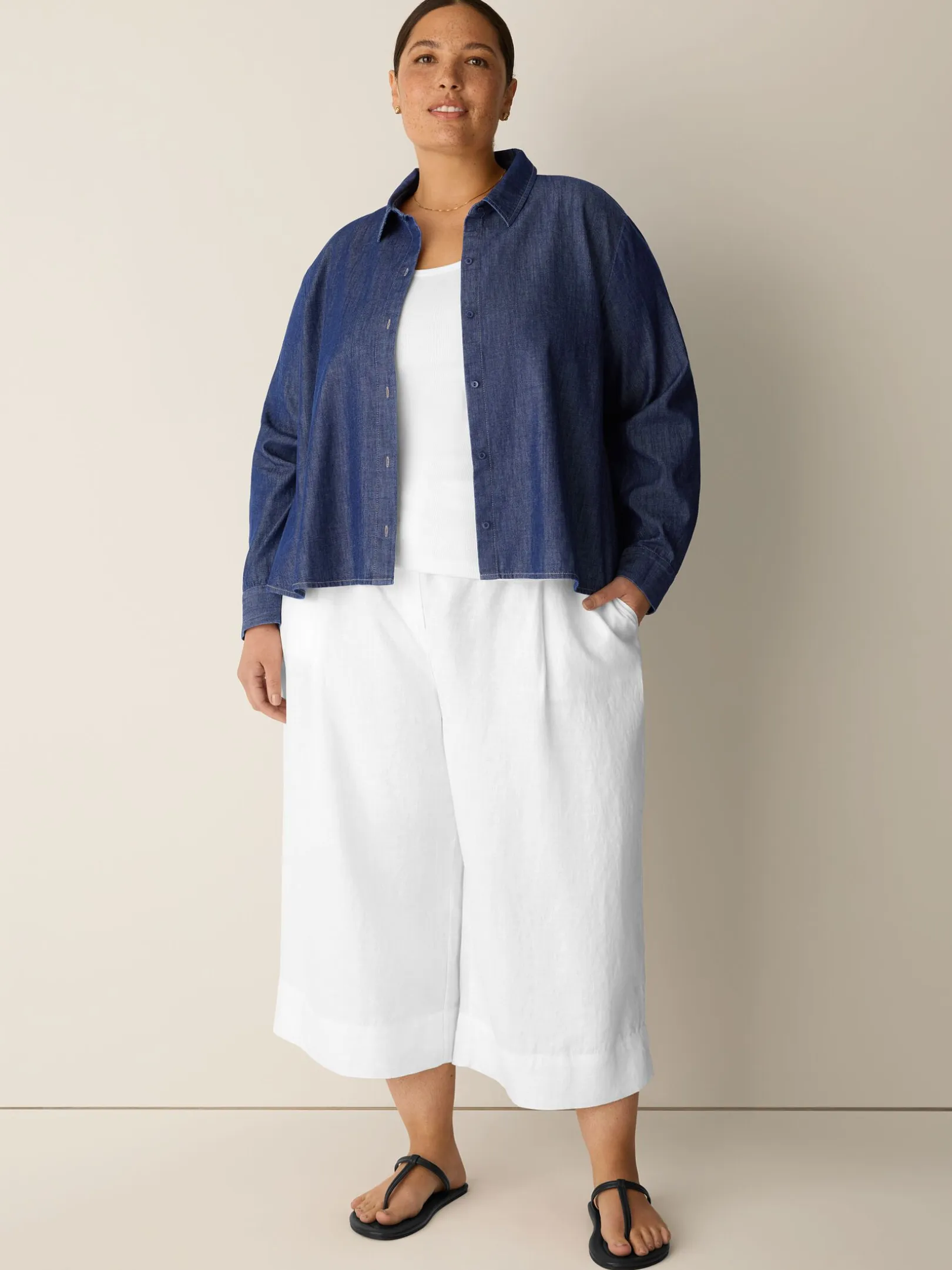 Lightweight Organic Cotton Denim Classic Collar Shirt