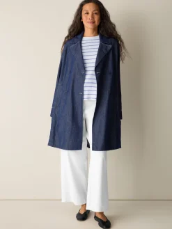 Lightweight Organic Cotton Denim Trench Coat