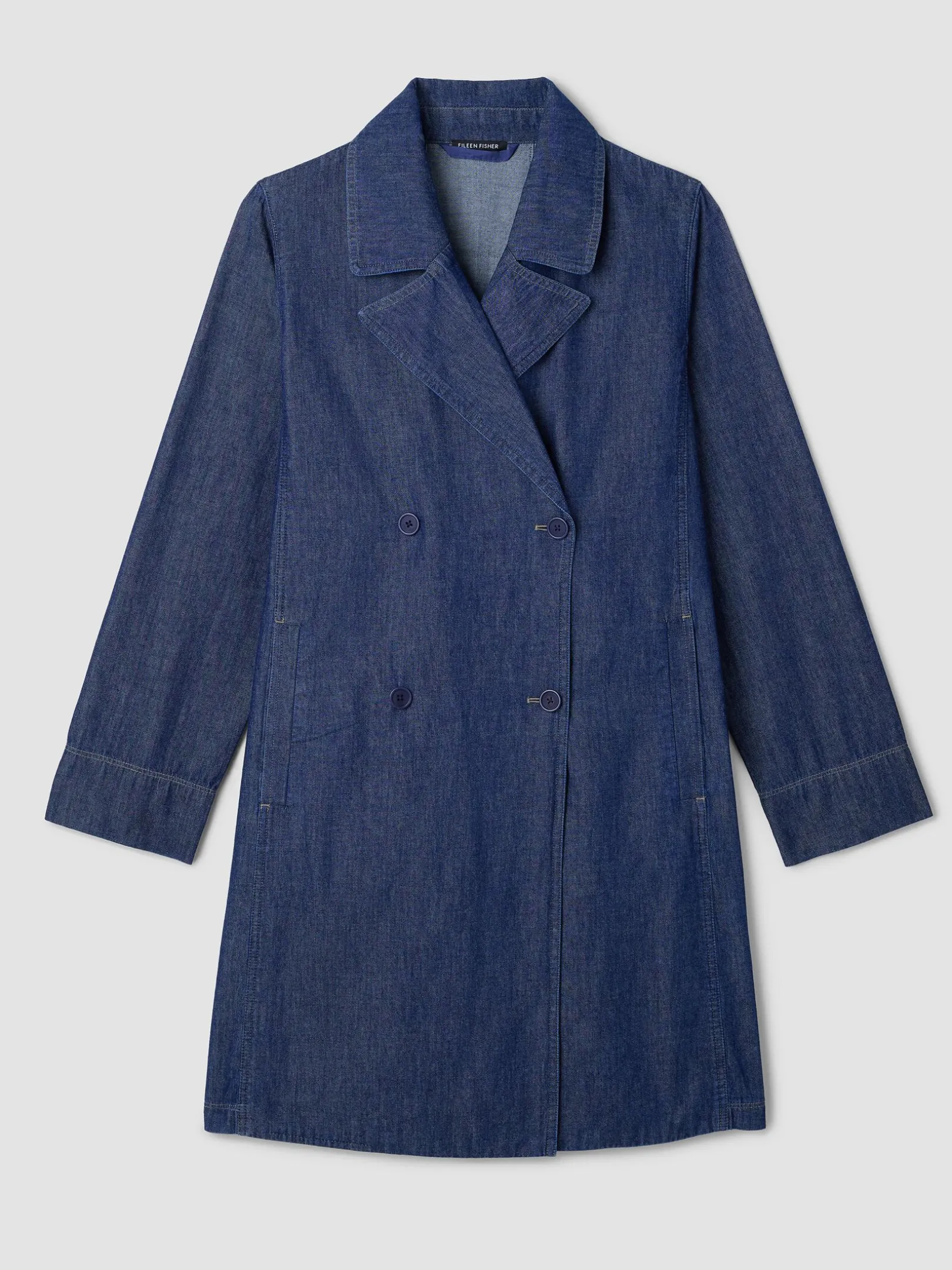 Lightweight Organic Cotton Denim Trench Coat