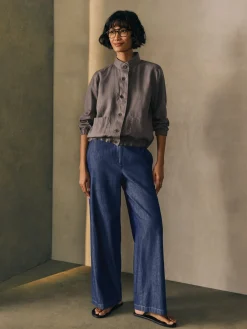 Lightweight Organic Cotton Denim Full-Length Trouser