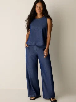 Lightweight Organic Cotton Denim Full-Length Trouser