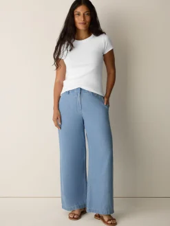 Lightweight Organic Cotton Denim Full-Length Trouser