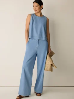 Lightweight Organic Cotton Denim Full-Length Trouser