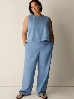 Lightweight Organic Cotton Denim Full-Length Trouser