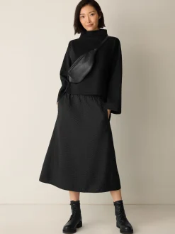 Lightweight Ponte Funnel Neck Top