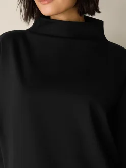Lightweight Ponte Funnel Neck Top