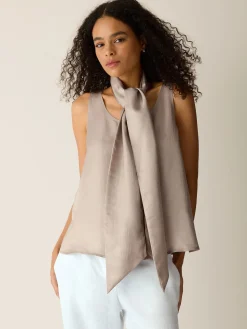 Lightweight Satin Shimmer Double Tie Scarf