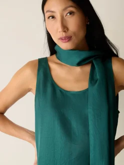 Lightweight Satin Shimmer Double Tie Scarf