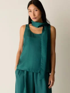 Lightweight Satin Shimmer Double Tie Scarf