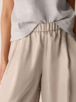 Lightweight Satin Shimmer Full-Length Wide Pant