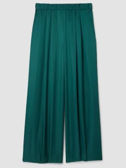 Lightweight Satin Shimmer Full-Length Wide Pant