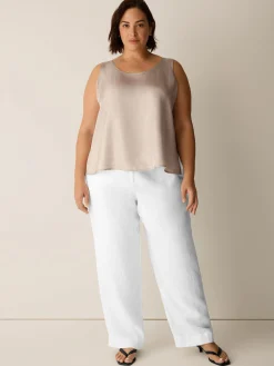 Lightweight Satin Shimmer Scoop Neck Tank