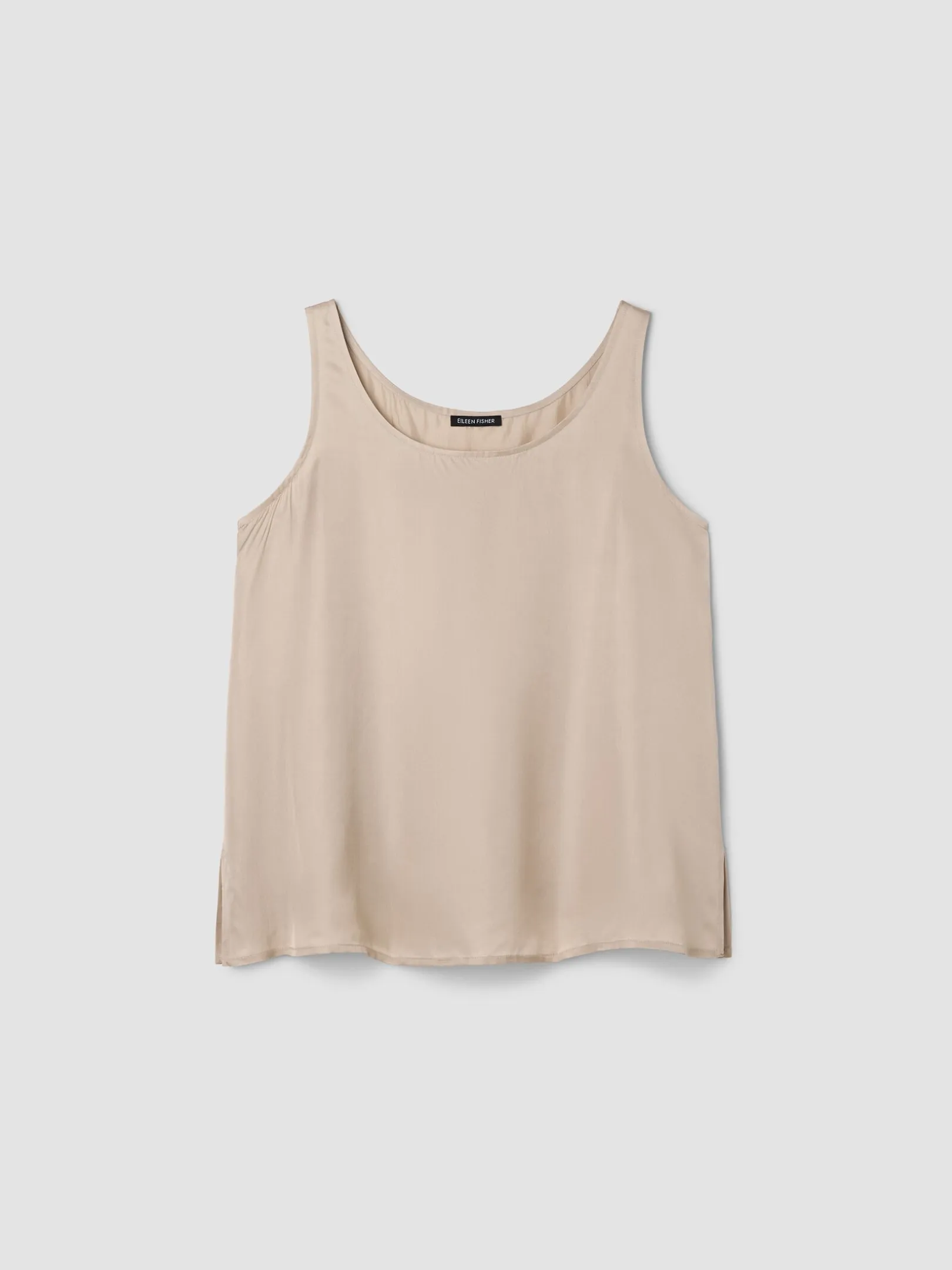 Lightweight Satin Shimmer Scoop Neck Tank