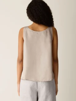 Lightweight Satin Shimmer Scoop Neck Tank