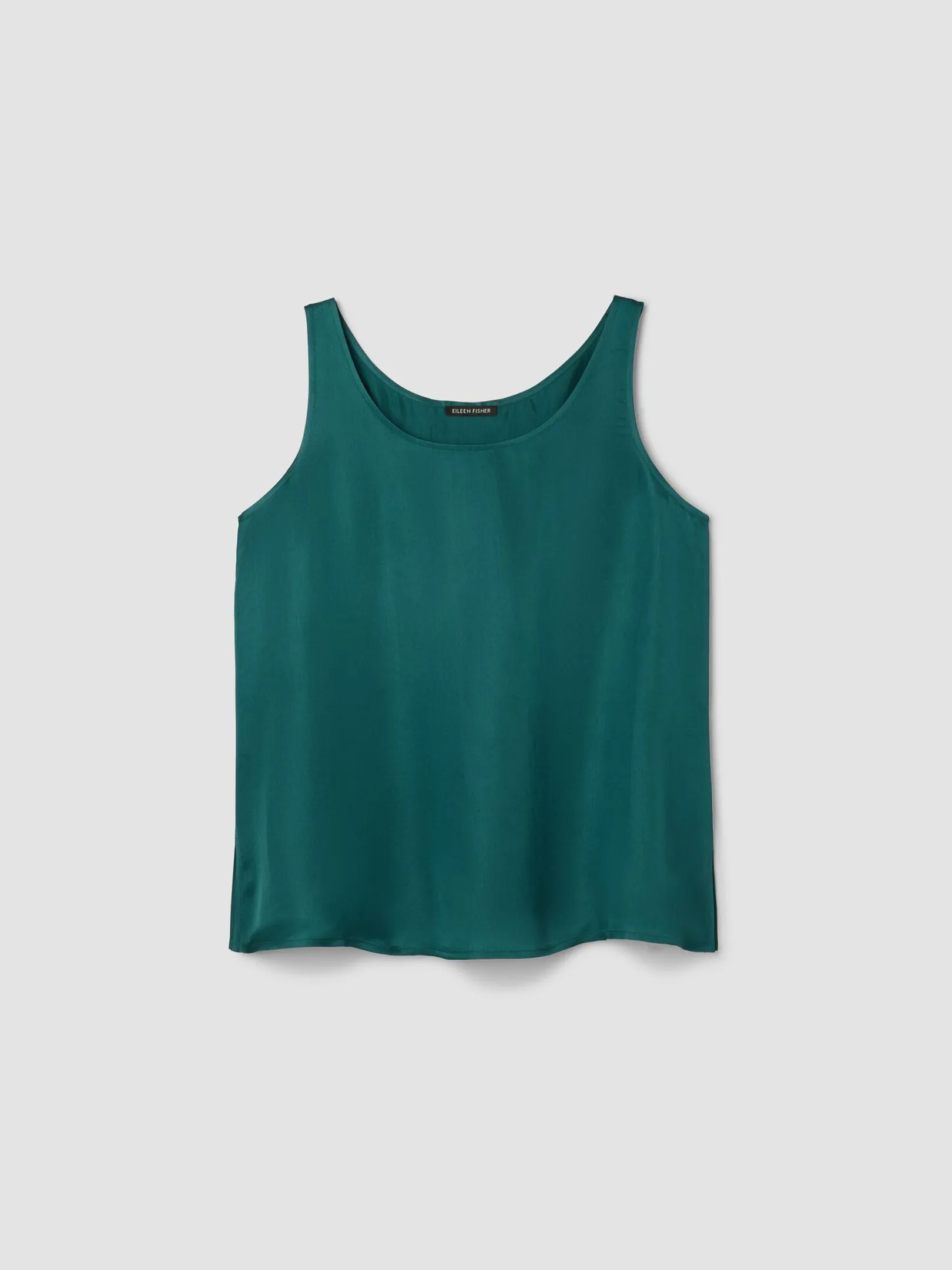 Lightweight Satin Shimmer Scoop Neck Tank