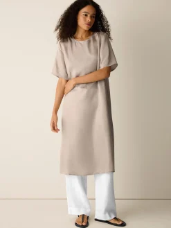 Lightweight Satin Shimmer Tee Dress