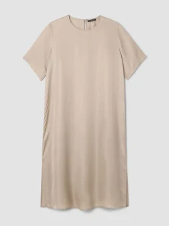 Lightweight Satin Shimmer Tee Dress