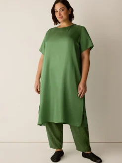 Lightweight Satin Shimmer Tee Dress