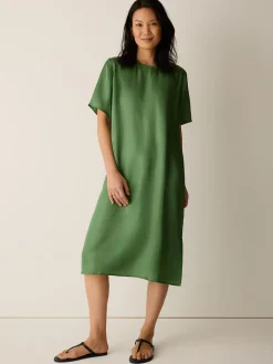 Lightweight Satin Shimmer Tee Dress