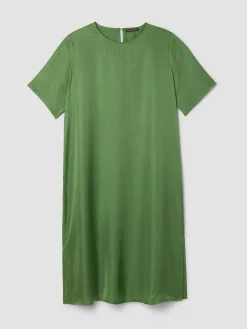 Lightweight Satin Shimmer Tee Dress
