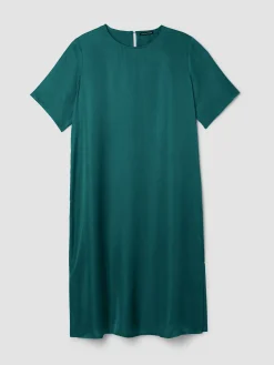Lightweight Satin Shimmer Tee Dress