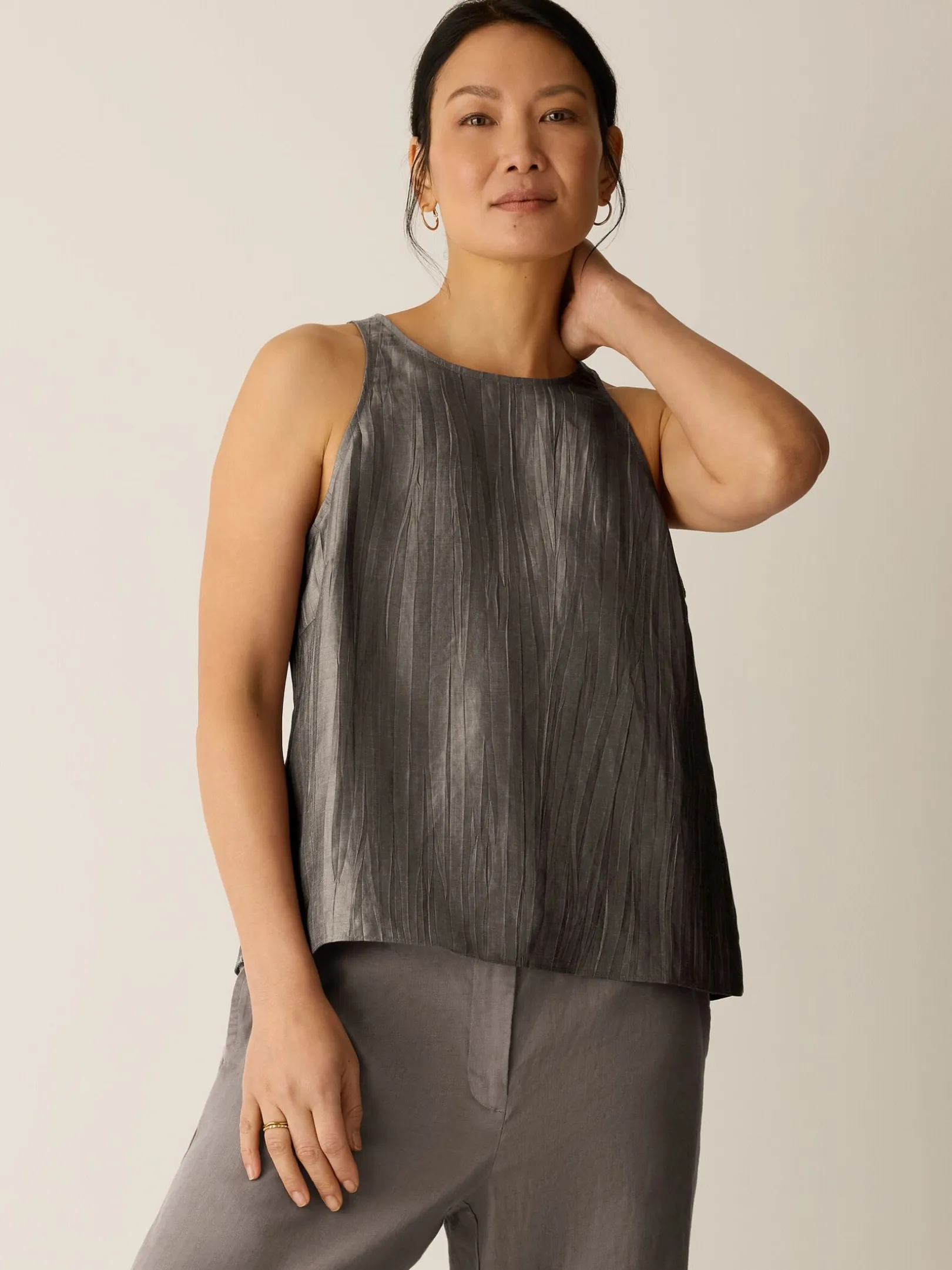 Linen Sheen Halter Neck Top