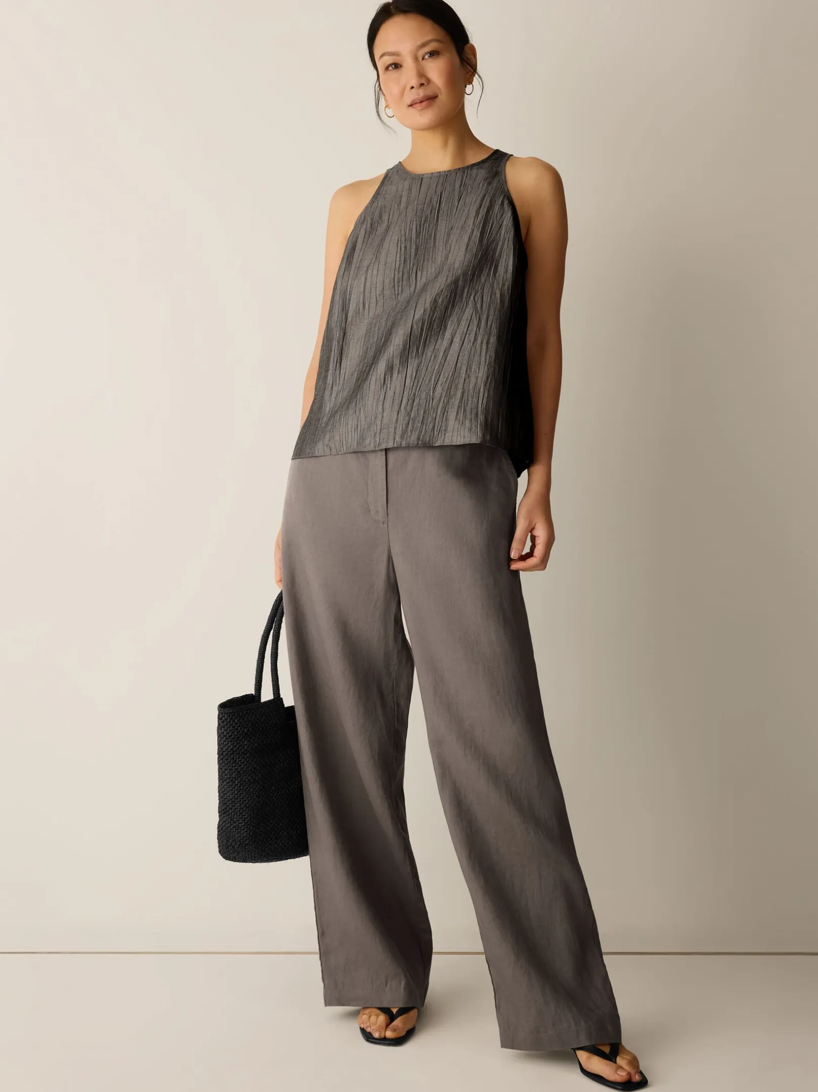 Linen Sheen Halter Neck Top