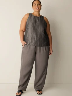 Linen Sheen Halter Neck Top