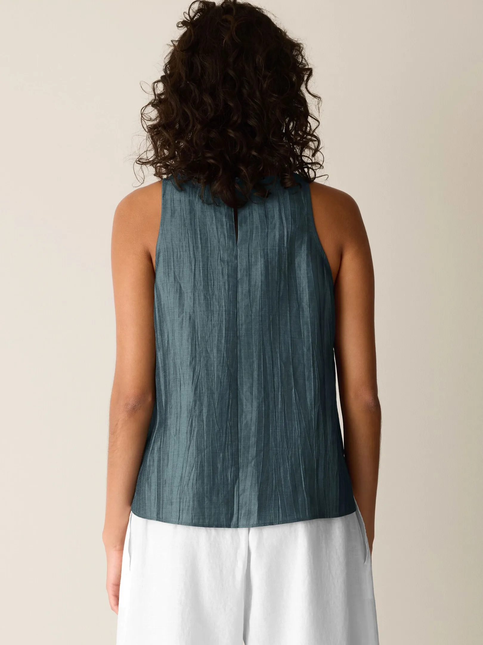 Linen Sheen Halter Neck Top