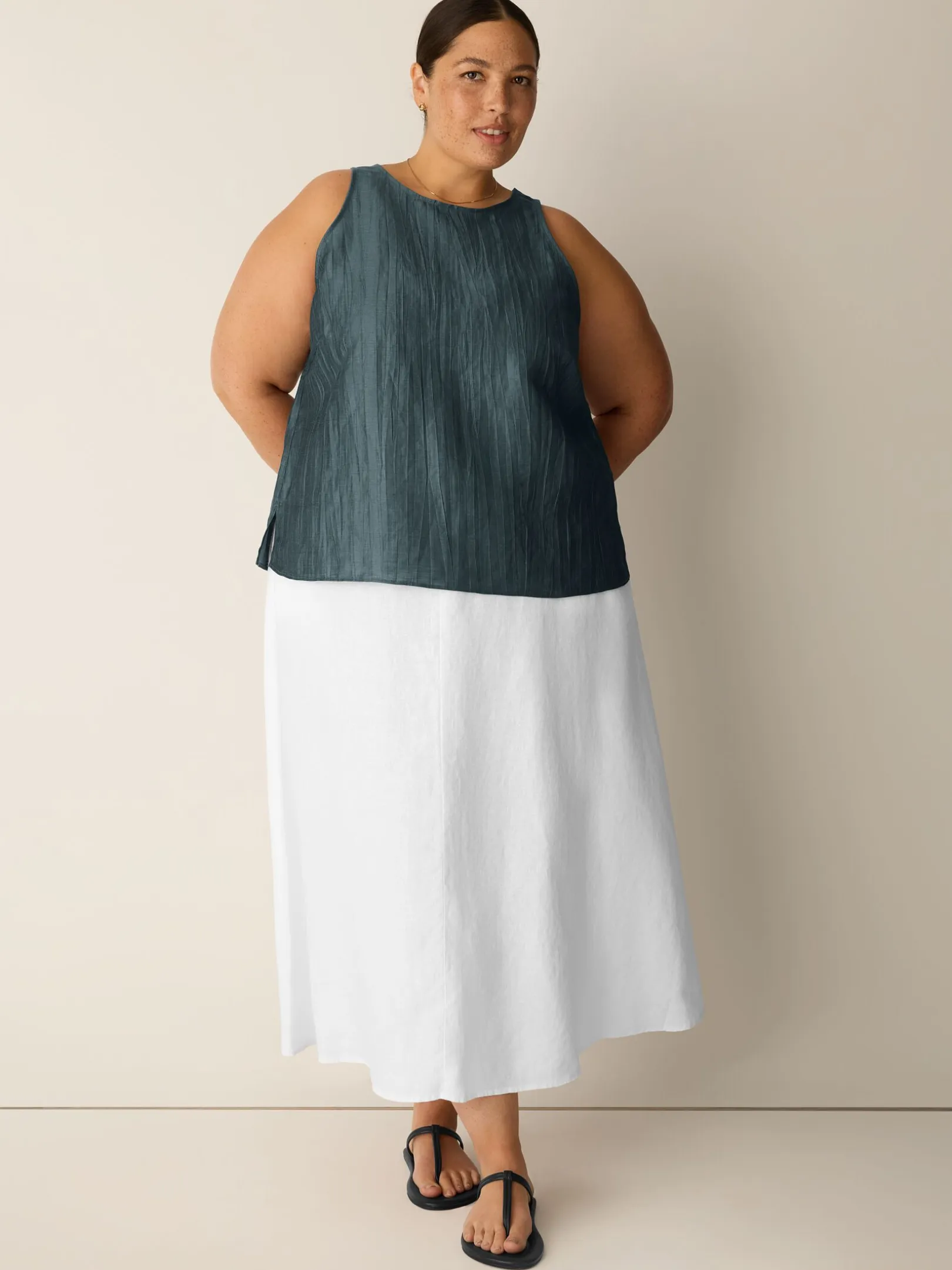 Linen Sheen Halter Neck Top