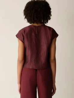 Linen Sheen Square Top