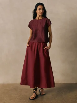 Linen Sheen Square Top