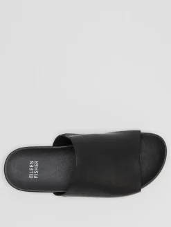 Mask Tumbled Leather Slide Sandal