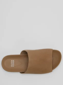 Mask Tumbled Leather Slide Sandal