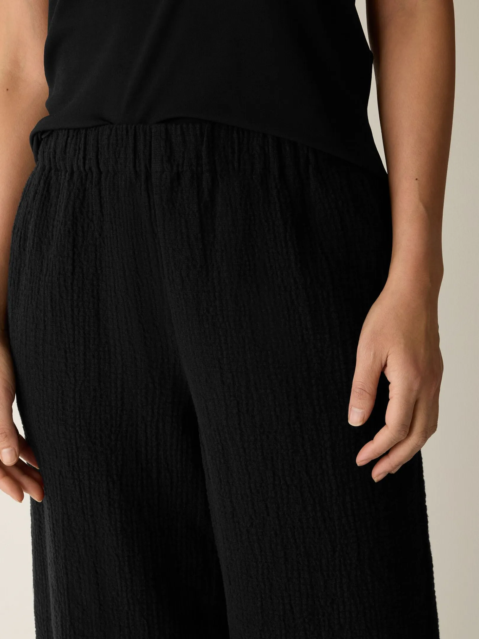Organic Cotton Doubleweave Wide-Leg Pant